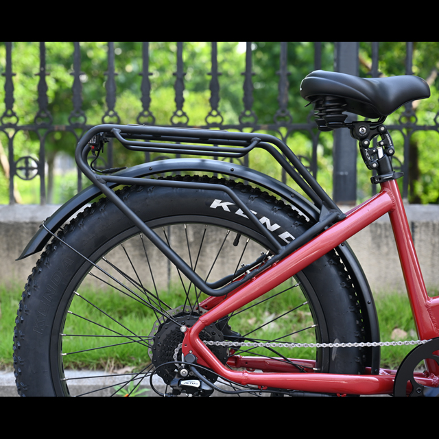 Étape à travers la conception du vélo de pneu gras électrique 26 'pouce pneu à pneu à vélo électrique à batterie unique à vendre